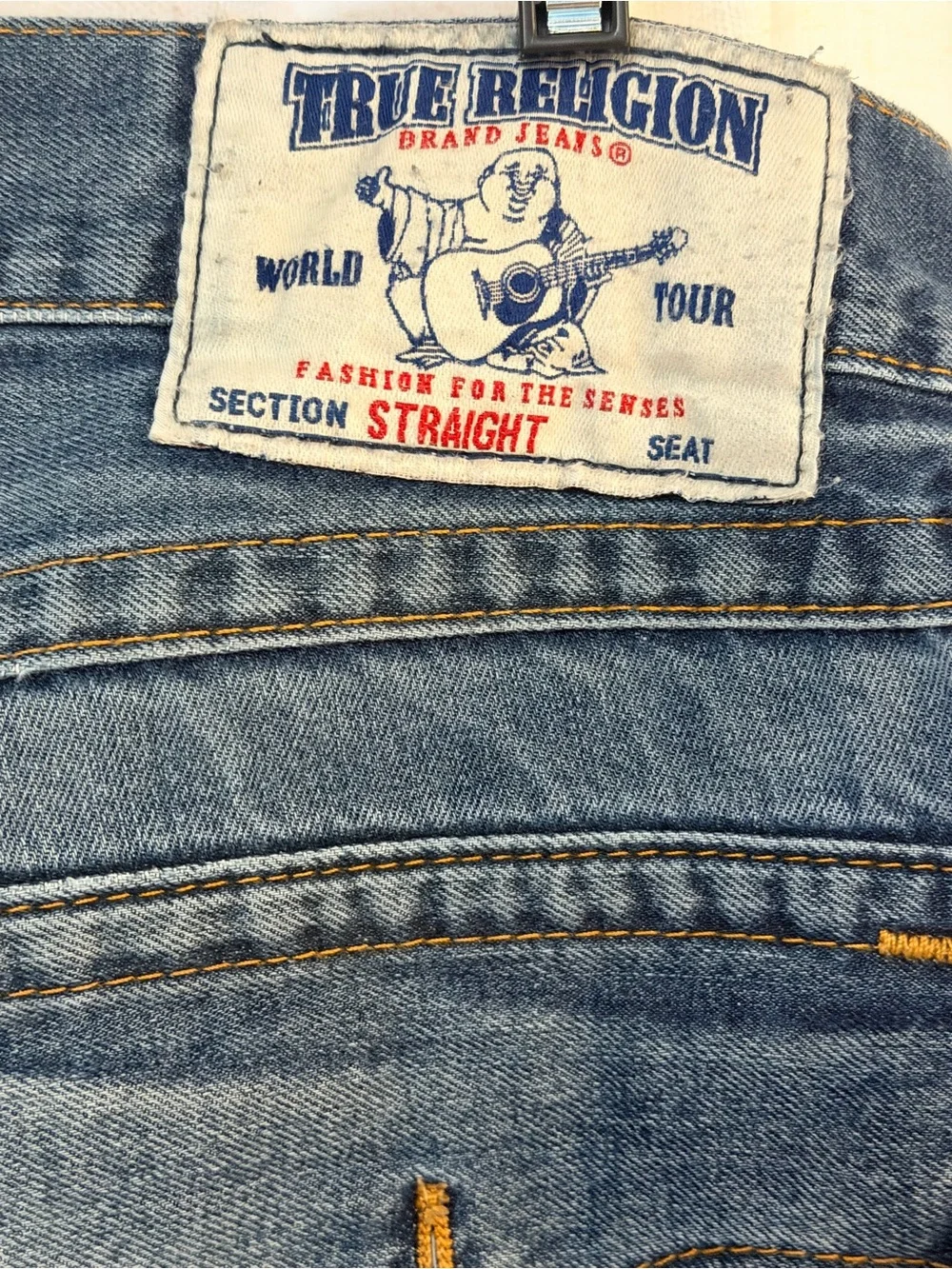 True Religion Men's Medium Blue Straight-Leg Jeans